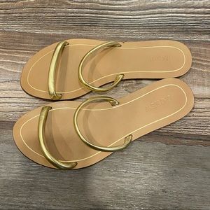 J. Crew gold slide sandal